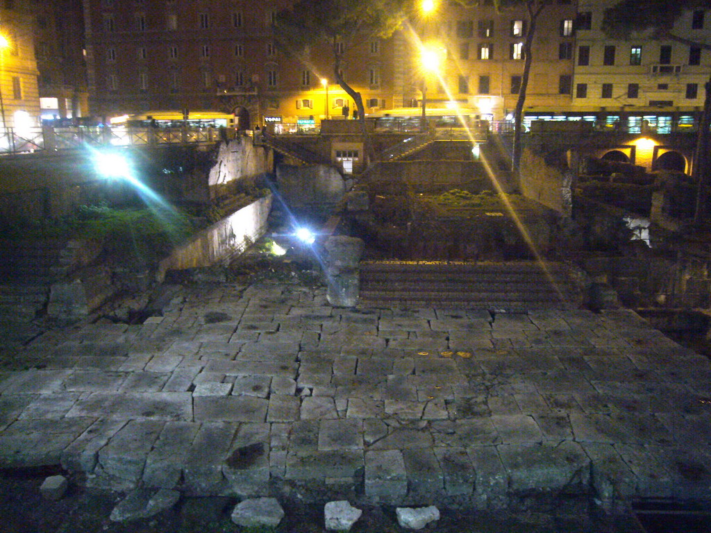 The Largo di Torre Argentina, by night