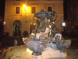 The Tortoise Fountain at the Piazza Mattei square, by night