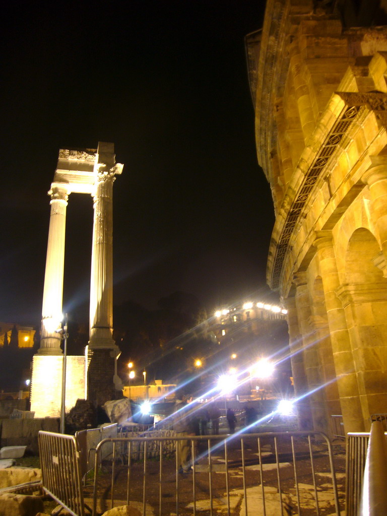 The Theatre of Marcellus and the Temple of Apollo Sosianus, by night