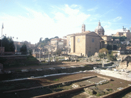 The Forum Romanum, with the Curia Julia, the Santi Luca e Martina church, the Temple of Saturn, the Senatorial Palace (Palazzo Senatorio) and the Monument to Vittorio Emanuele II