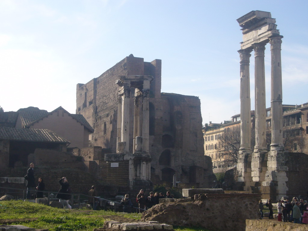 The Temple of Castor and Pollux and the Temple of Augustus, at the Forum Romanum