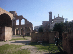 The Basilica of Maxentius and Constantine and the Santa Francesca Romana church, at the Forum Romanum