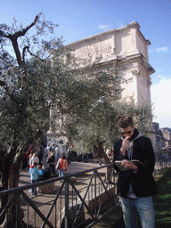 Tim at the Arch of Titus, at the Forum Romanum