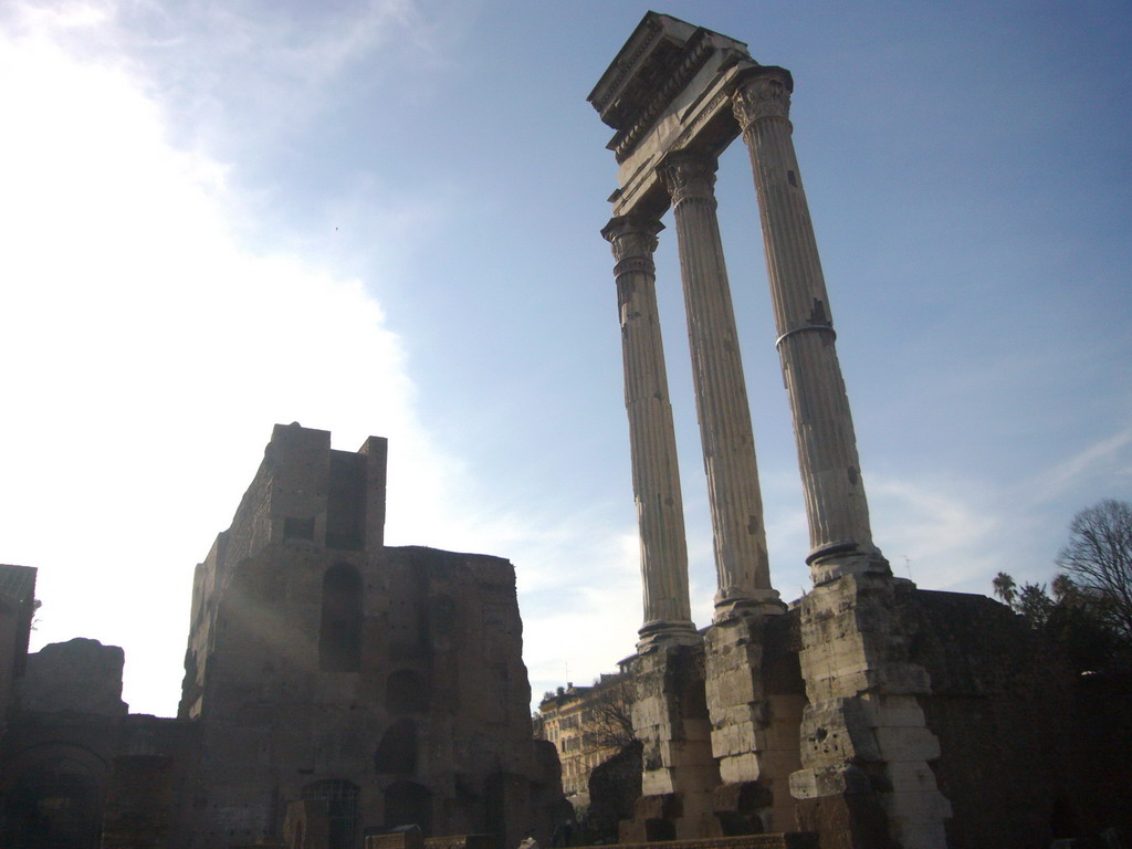 The Temple of Castor and Pollux and the Temple of Divis Augustus, at the Forum Romanum