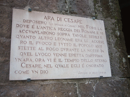 Explanation on the Tomb of Caesar, at the Forum Romanum