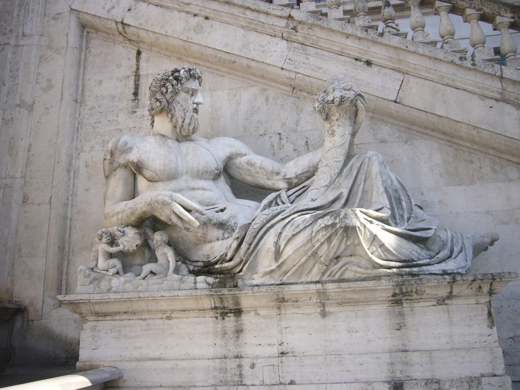 Statue on the back side of the Capitoline Hill