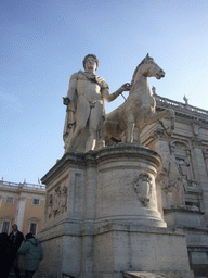 Statue of Pollux at the Cordonata stairs to the Piazza del Campidoglio square at the Capitoline Hill
