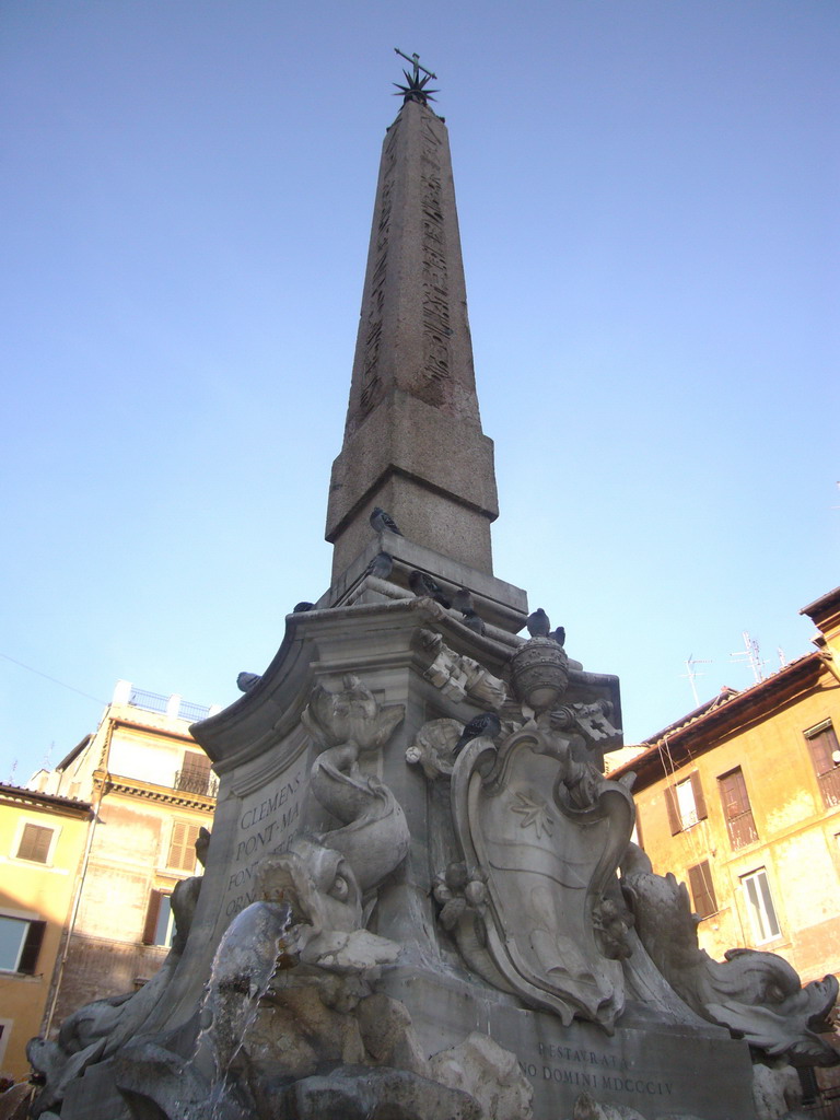 The Fontana del Pantheon at the Piazza della Rotonda square