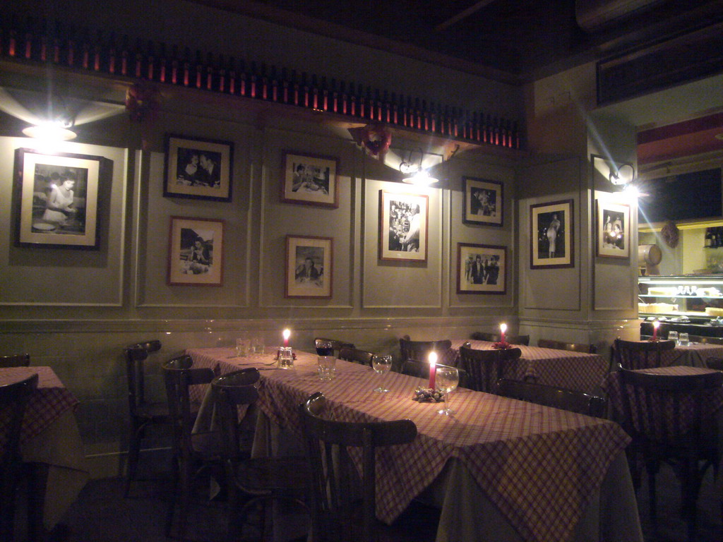 Inside our dinner restaurant `That`s Amore`