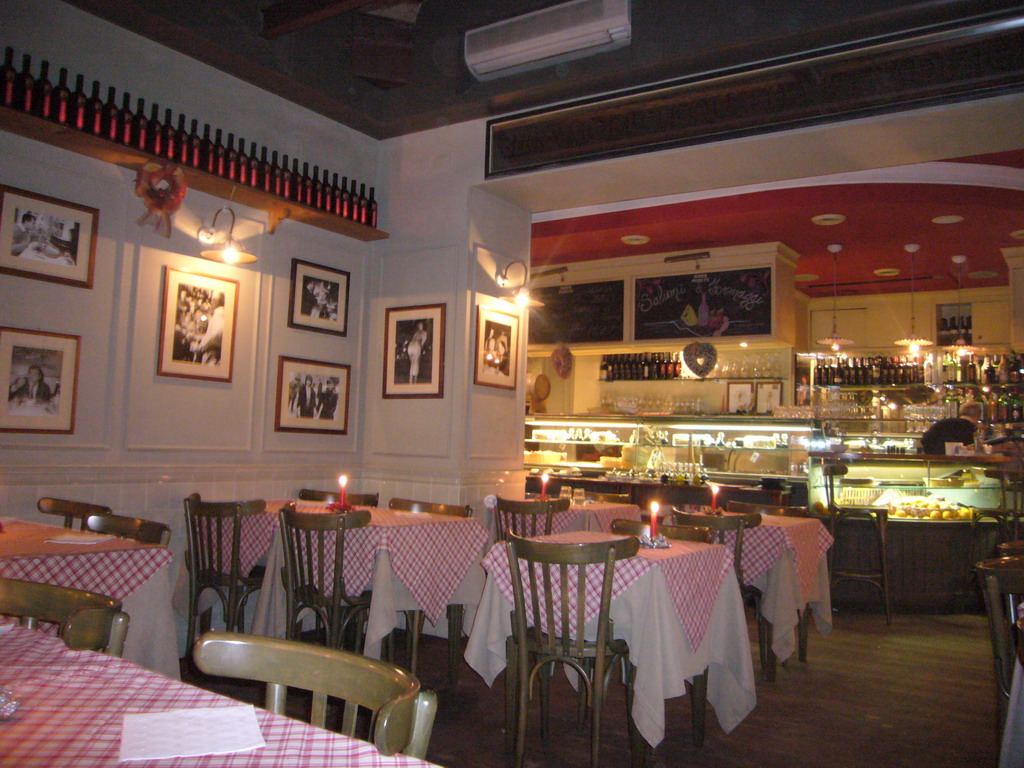 Inside our dinner restaurant `That`s Amore`