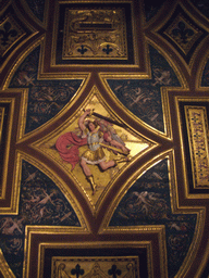Golden decoration on a wall in the Castel Sant`Angelo