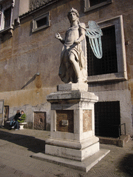 The marble statue of Saint Michael at the Courtyard of the Castel Sant`Angelo