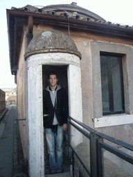 Tim in a guardhouse at the Castel Sant`Angelo