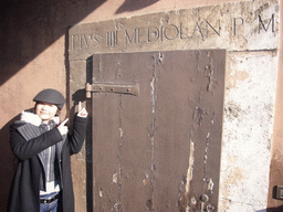 Door with inscription for Pope Pius IV, at the Castel Sant`Angelo