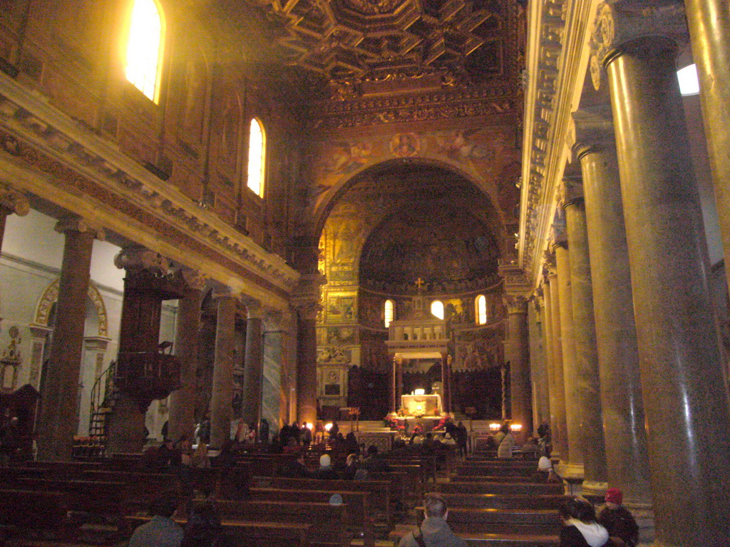 The Nave of the Basilica di Santa Maria in Trastevere church