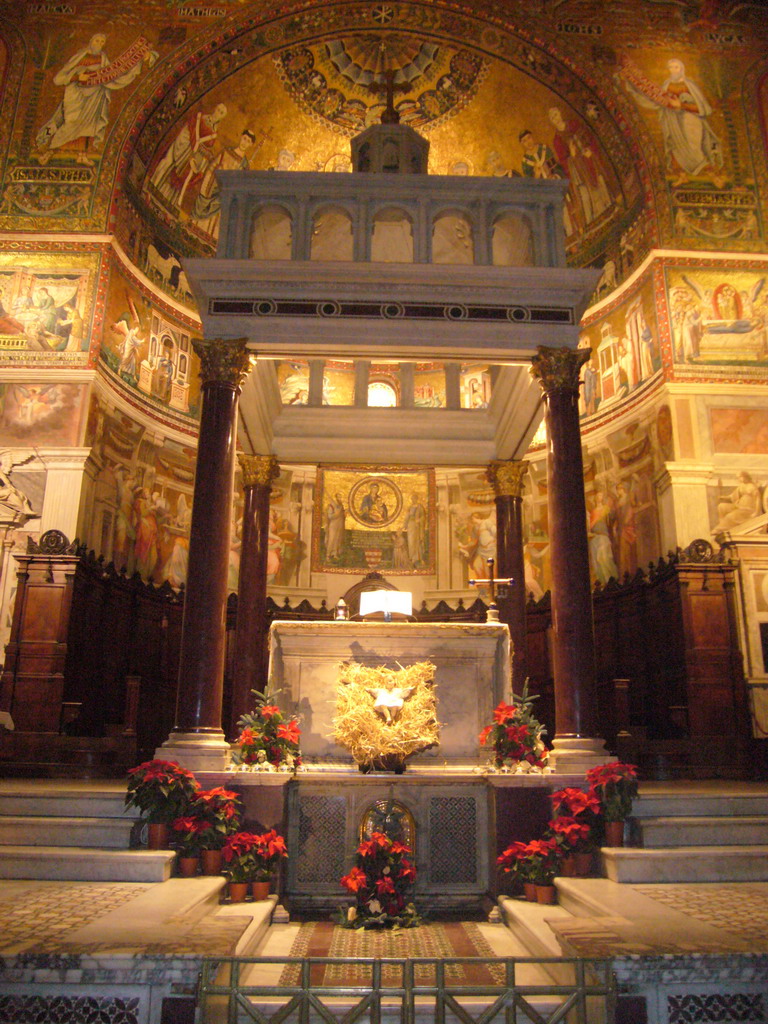 The Altar and the Apse of the Basilica di Santa Maria in Trastevere church