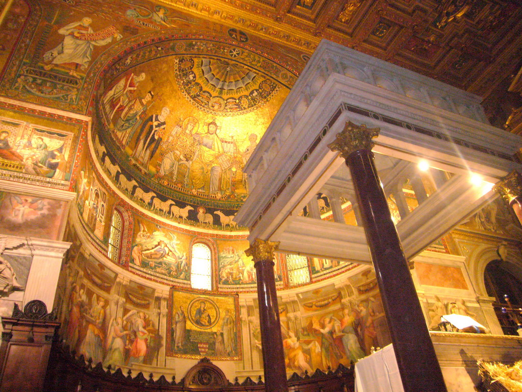 The Altar and the Apse of the Basilica di Santa Maria in Trastevere church