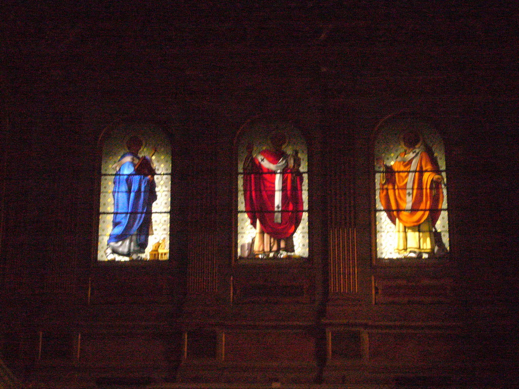 Stained glass windows in the Basilica di Santa Maria in Trastevere church