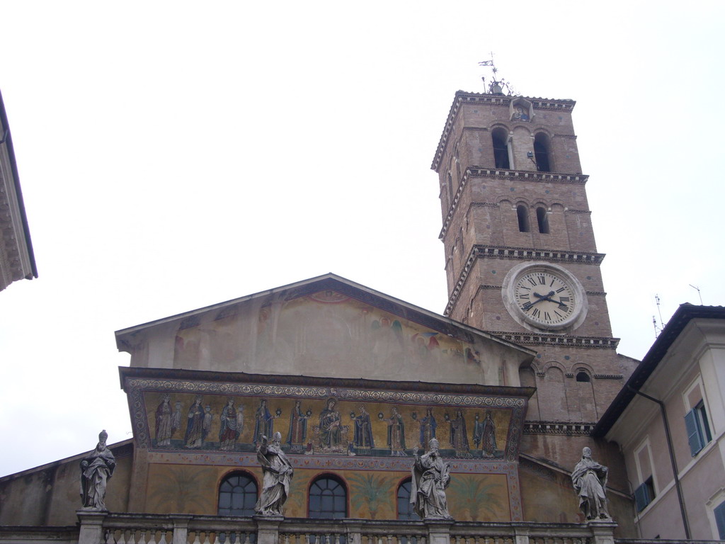 The top of the Basilica di Santa Maria in Trastevere church