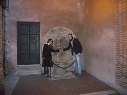 Tim and Miaomiao at La Bocca della Verità at the Basilica di Santa Maria in Cosmedin church