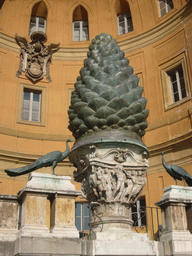 The bronze pine cone (`Pigna`) at the Cortile della Pigna square, at the Vatican Museums