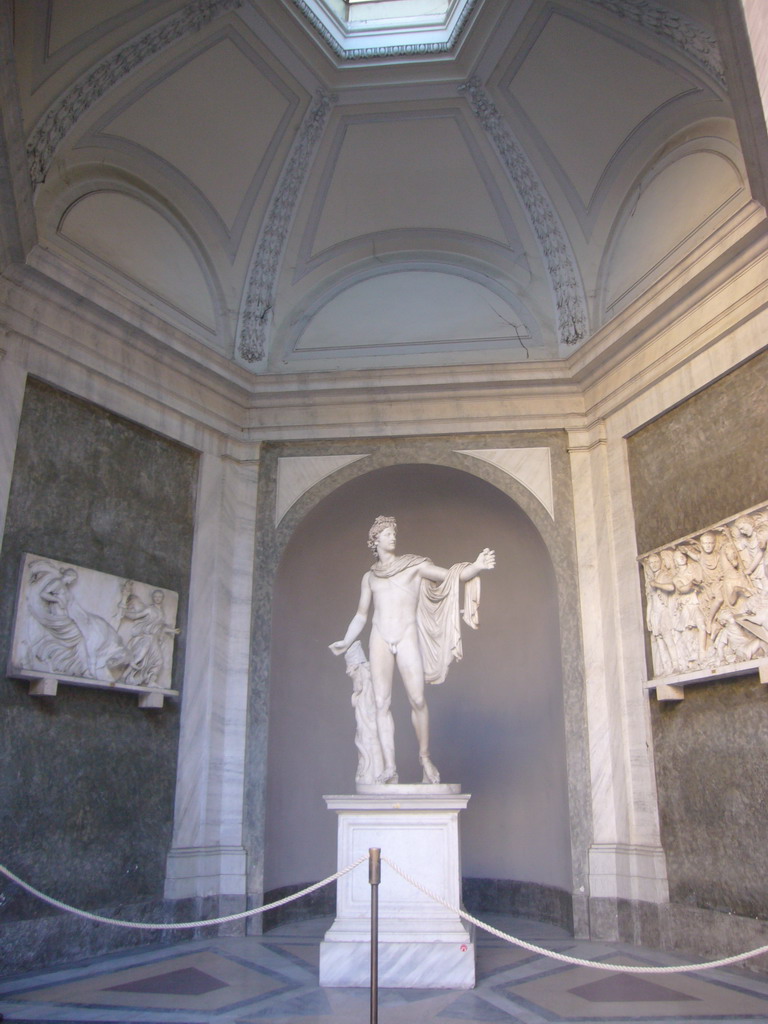 The statue `Apollo Belvedere` at the Cortile Ottagono square at the Vatican Museums