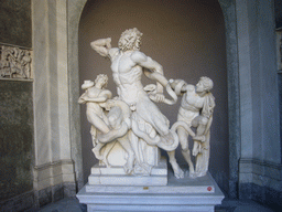 The statue `Laocoön and His Sons` at the Cortile Ottagono square at the Vatican Museums