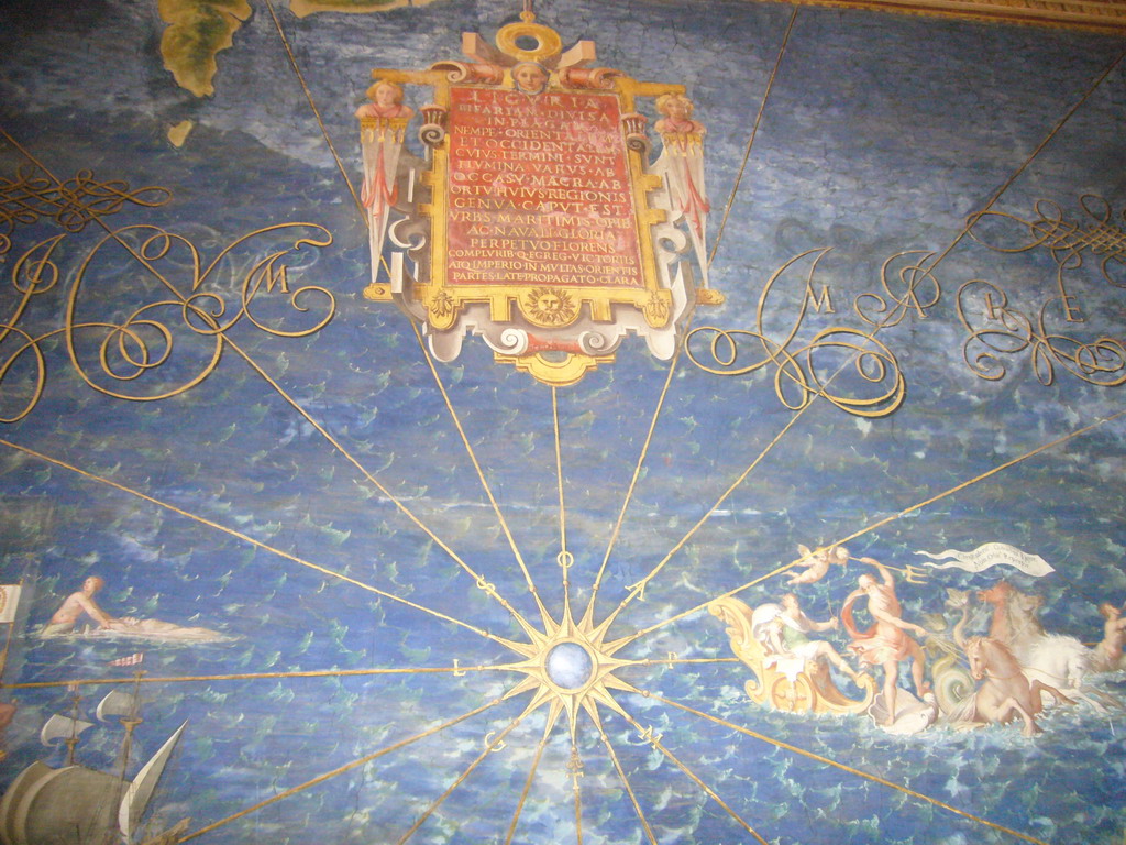 Detail of an old map in the Gallery of Maps at the Vatican Museums
