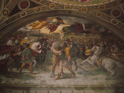 Fragment of the fresco `The Meeting of Leo the Great and Attila` in the Raphael Rooms at the Vatican Museums
