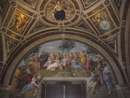 Fresco `The Parnassus` in the Raphael Rooms at the Vatican Museums