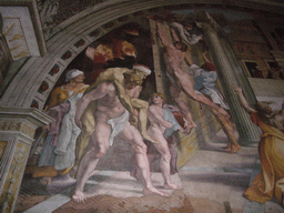 Fragment of the fresco `The Fire in the Borgo` in the Raphael Rooms at the Vatican Museums