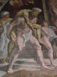 Fragment of the fresco `The Fire in the Borgo` in the Raphael Rooms at the Vatican Museums
