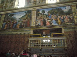 The frescoes `The calling of the first Apostles` and `The Sermon on the Mount` on the north wall of the Sistine Chapel at the Vatican Museums