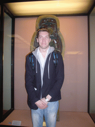 Tim with an Egyptian sarcophagus in the Egyptian Museum at the Vatican Museums