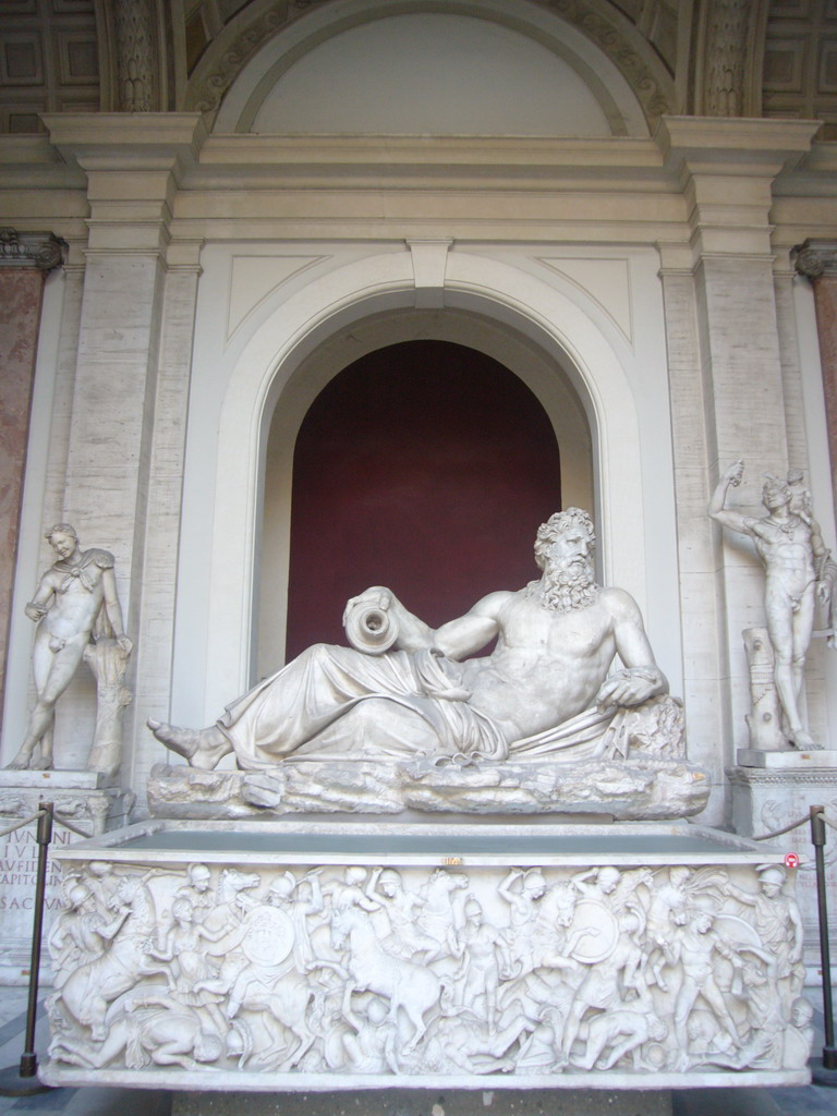 Sarcophagus at the Cortile Ottagono square at the Vatican Museums