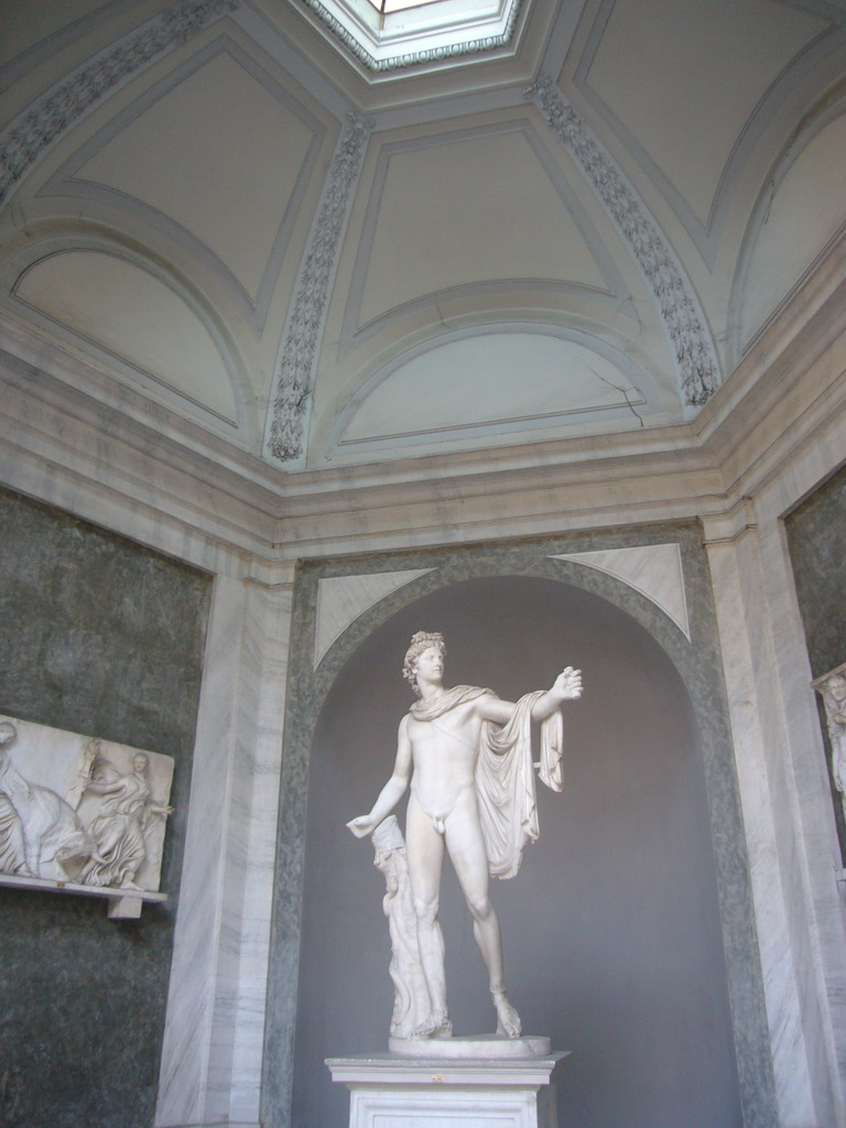 The statue `Apollo Belvedere` at the Cortile Ottagono square at the Vatican Museums