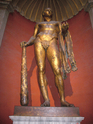 Bronze statue of Hercules in the Round Room of the Museo Pio-Clementino at the Vatican Museums