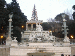 The fountain `Rome between the Tiber and the Aniene` at the Piazza del Popolo, and Pincian Hill