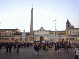 The Piazza del Popolo, with the Egyptian Obelisk of Rameses II, the Porta del Popolo and the Santa Maria del Popolo