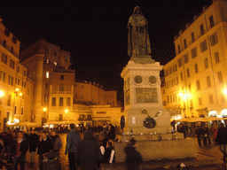 The Campo de` Fiori square, with a statue of Giordano Bruno, at New Year`s Eve