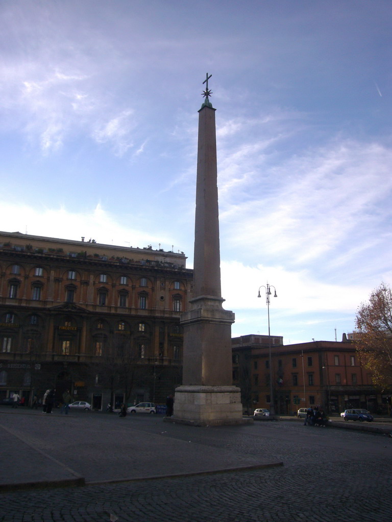 The Esquiline Obelisk at the Piazza dell`Esquilino square