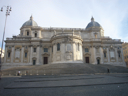The back side of the Basilica di Santa Maria Maggiore church and the Piazza dell`Esquilino square