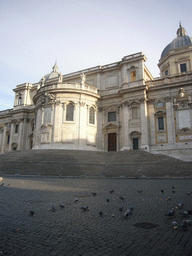 The back side of the Basilica di Santa Maria Maggiore church and the Piazza dell`Esquilino square