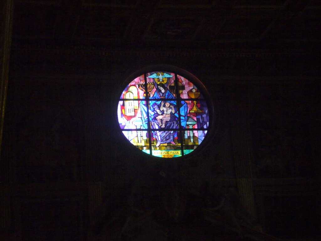 Stained glass window in the Basilica di Santa Maria Maggiore church