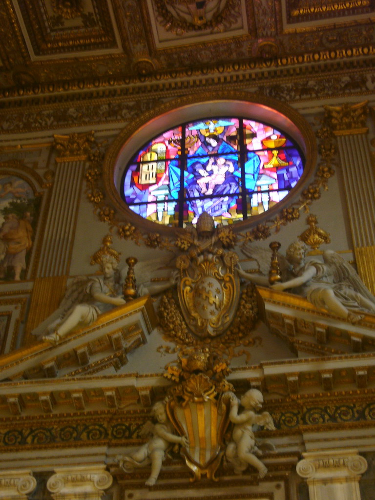 Stained glass window in the Basilica di Santa Maria Maggiore church