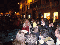 The actress Valeria Marini at the Piazza di Spagna