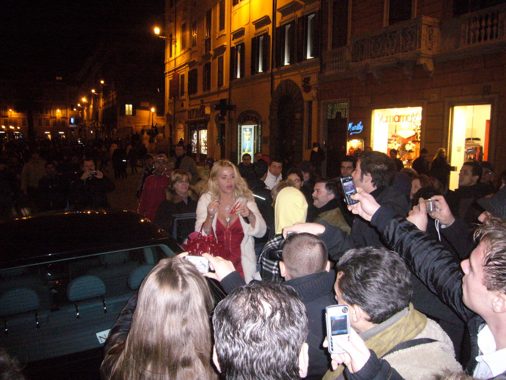 The actress Valeria Marini at the Piazza di Spagna