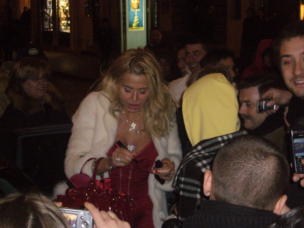 The actress Valeria Marini at the Piazza di Spagna