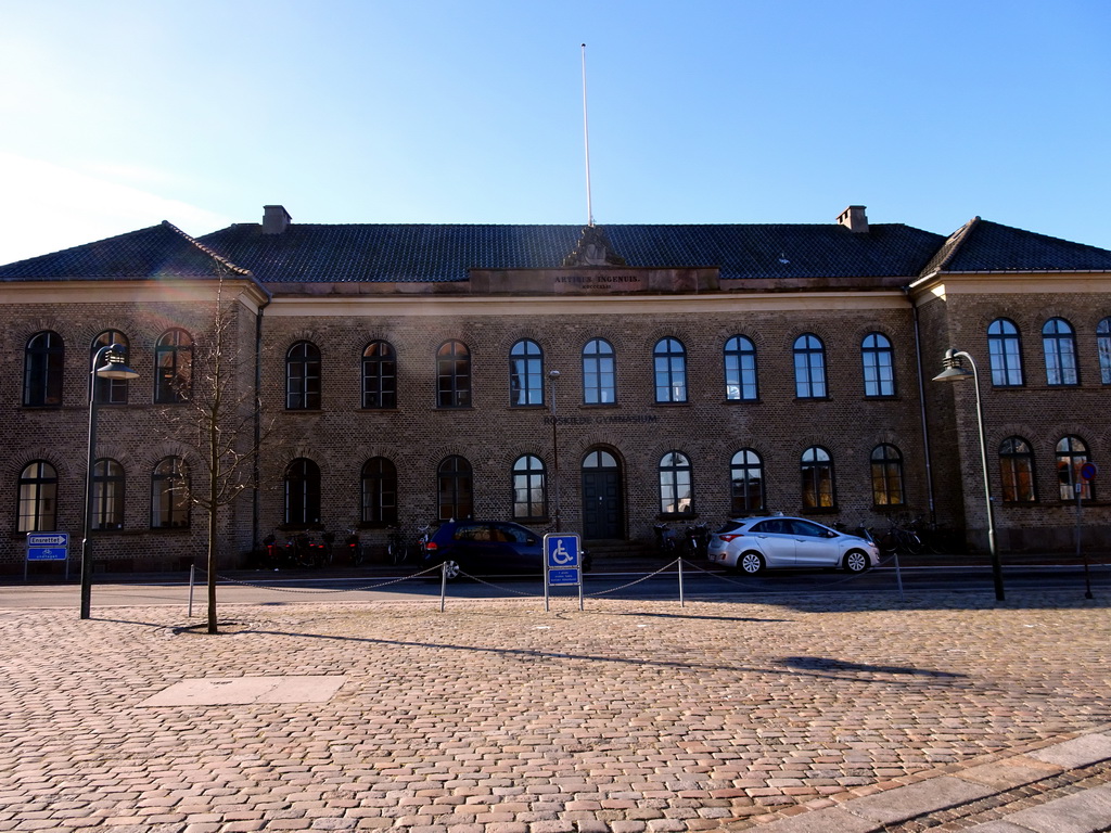 Front of the Roskilde Gymnasium at the Skolegade street