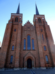 Front of the Roskilde Cathedral at the Skolegade street